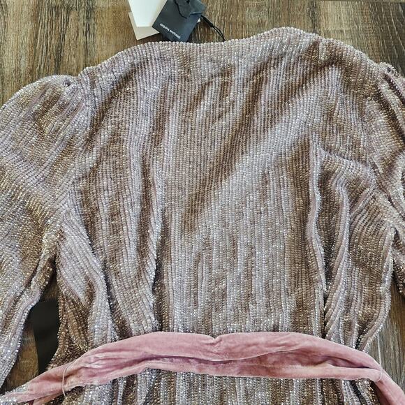 Retrofete Gabrielle Robe Dress in Dusty Lilac Size Small Sequins NWT - Picture 8 of 12